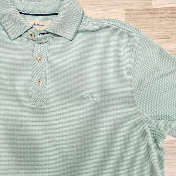 TOMMY BAHAMA Mens Teal Green Polo Shirt Small - Picture 4 of 10